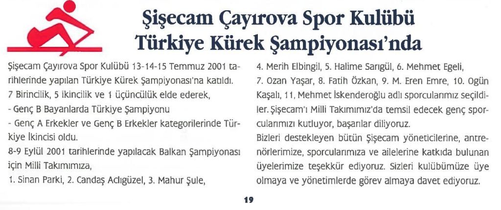 Şişecam Çayırova Spor Kulubü Türkiye Kürek Şampiyonasında