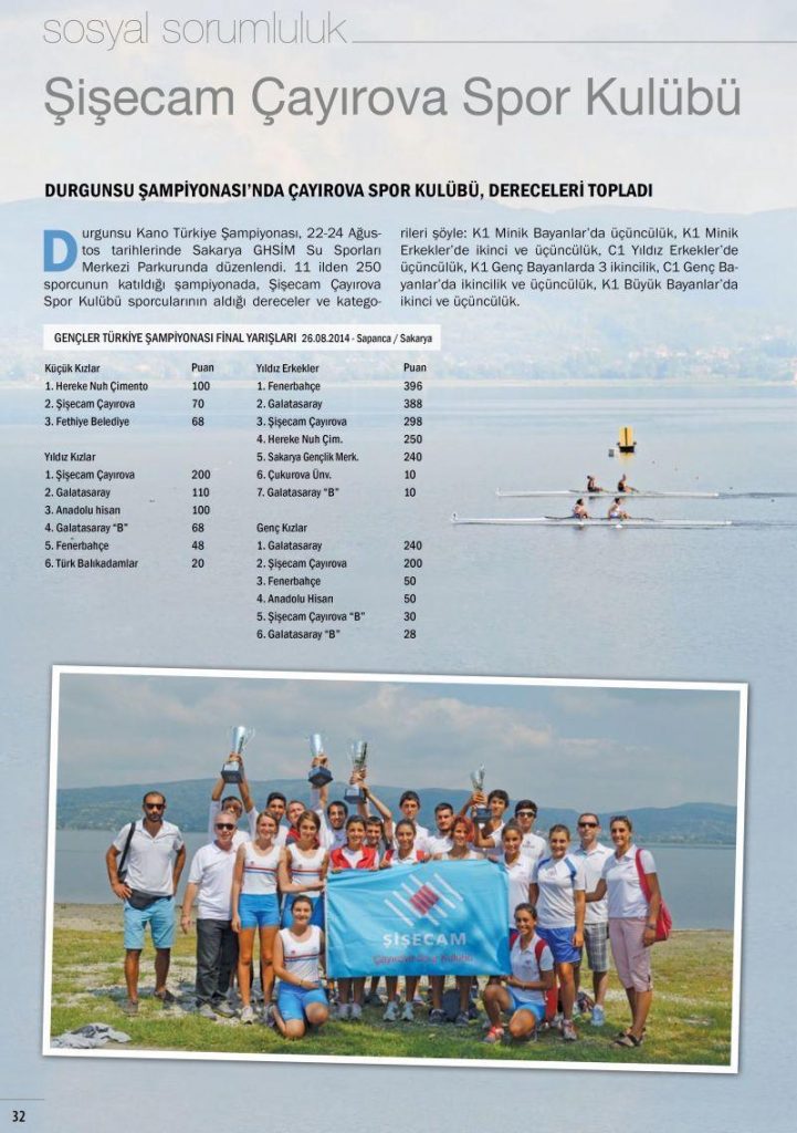 Şişecam Çayırova Spor Kulübü kano ve yelkende yine zirvede